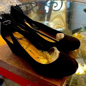 Brand New in the box…American Rag, Size 8 Black Wedges